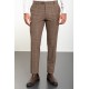 Camel Color Check Patterned Design Classic Wool Men's Trousers