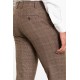 Camel Color Check Patterned Design Classic Wool Men's Trousers