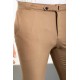 Beige Color Belted Design Casual Wool Men's Trousers