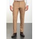 Beige Color Belted Design Casual Wool Men's Trousers