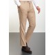 Beige Color Check Patterned Design Linen Fabric Classic Men's Pants