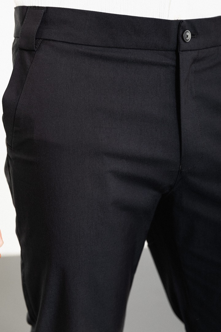 Black color Elastic Design Casual Men's Pants