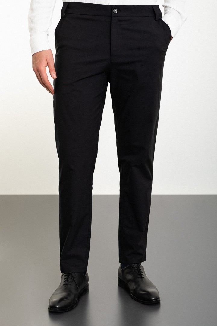 Black color Elastic Design Casual Men's Pants