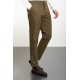 Khaki color Elastic Design Casual Men's Pants