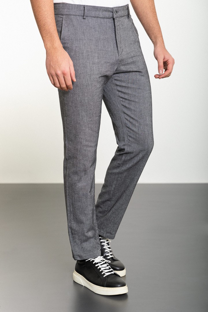 Black Color Casual Cotton Men's Trousers