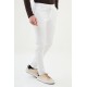 Ecru Color Casual Seersucker Drawstring Men's Pants