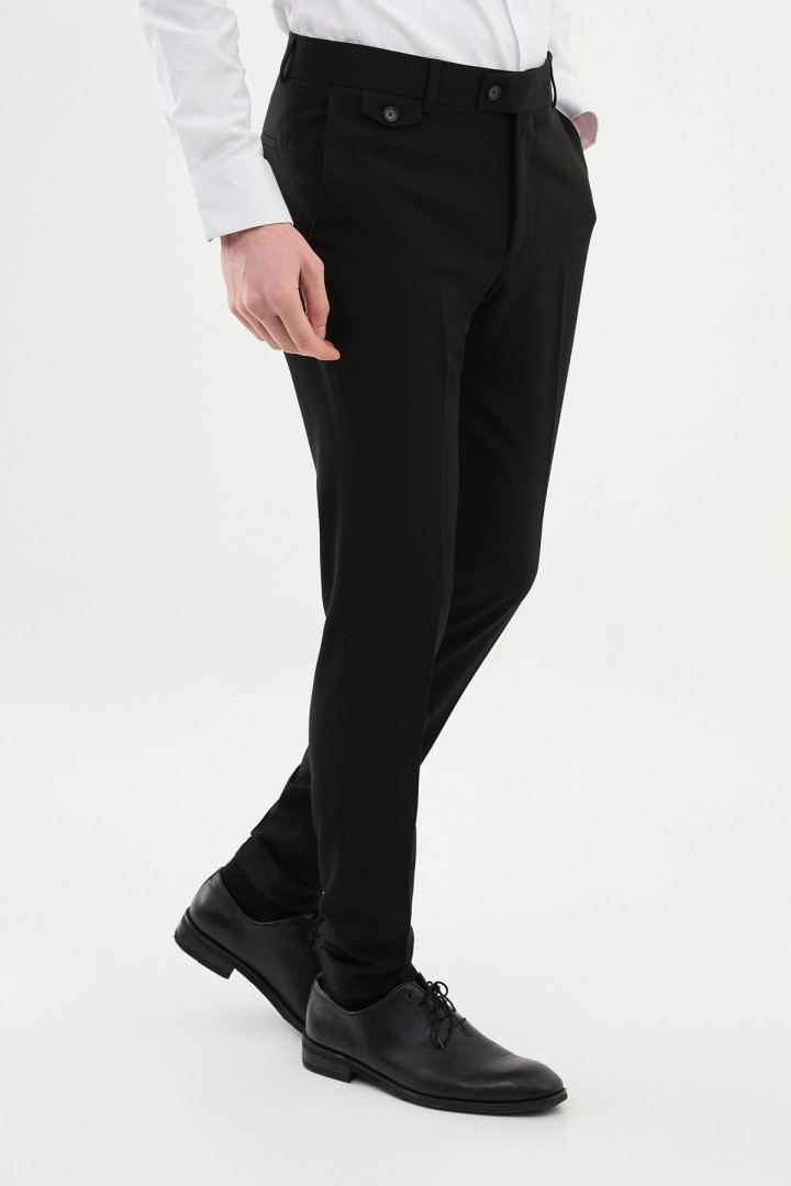 Black Color Classic Cotton Men's Trouser