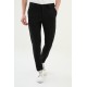 Black Color Belted Design Casual Men's Cotton Pants