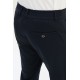 Dark Blue Color Belted Design Casual Men's Cotton Pants