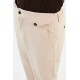 Beige Color Belted Design Casual Men's Cotton Pants