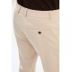 Beige Color Belted Design Casual Men's Cotton Pants