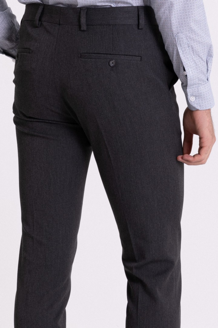 Anthracite Color Viscose And Elastane Fabric Super Slim Classic Mens Pants