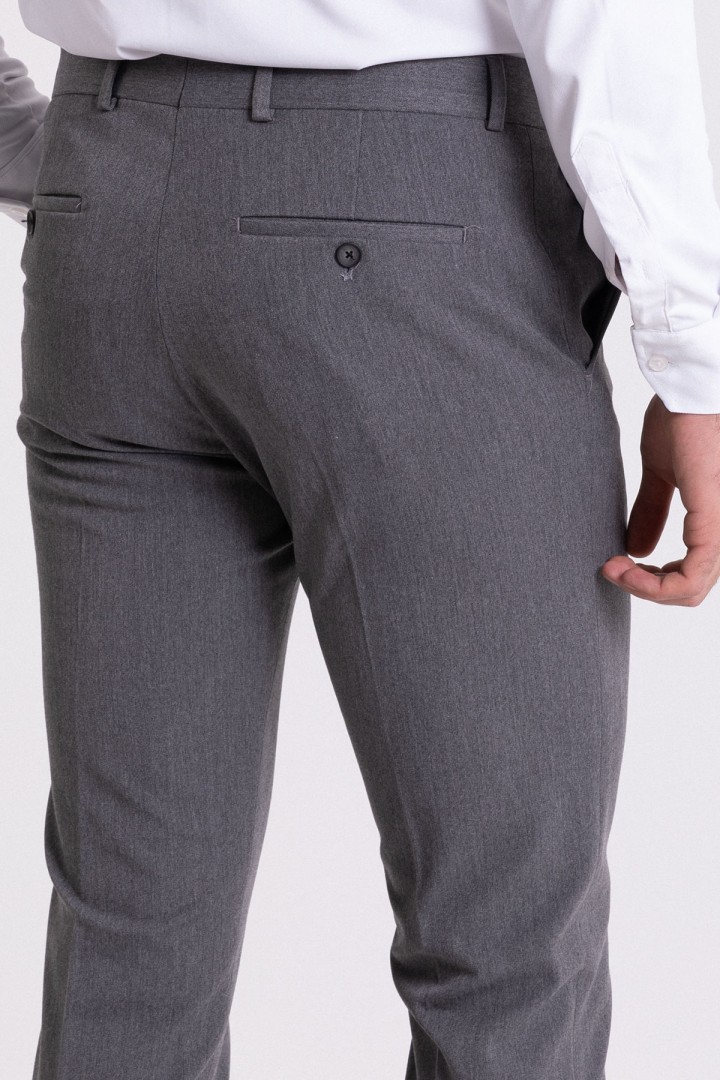 Light Grey Color Viscose And Elastane Fabric Super Slim Classic Mens Pants