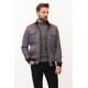 Smoked Color Suede Fabric Flap Pocket Design Casual Men's Jacket