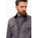 Smoked Color Suede Fabric Flap Pocket Design Casual Men's Jacket