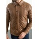 Camel Color Shirt Collar Design Casual Men's Leather Jacket