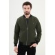Khaki Color Mandaric Collar Casual Men's Jacket