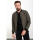 Khaki Color Mandaric Collar Casual Men's Jacket