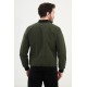 Khaki Color Mandaric Collar Casual Men's Jacket