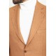 Camel Color Wool Viscose And Elastane Sayette Fabric With Dobby Detail Casual Men's Blazer