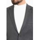 Anthracite Color Wool And Viscose Fabric With Flap Pocket Detail Basic Men's Blazer