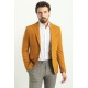 Camel Color Cotton Fabric With Dobby Design Casual Men's Blazer