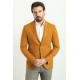 Camel Color Cotton Fabric With Dobby Design Casual Men's Blazer