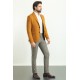 Camel Color Cotton Fabric With Dobby Design Casual Men's Blazer