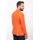 Orange Color Cotton Fabric With Dobby Design And Mono Collar Detail Casual Men's Blazer