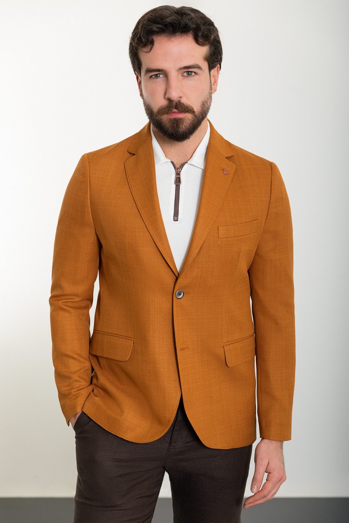Tan Color Classic Cotton Men's Blazer