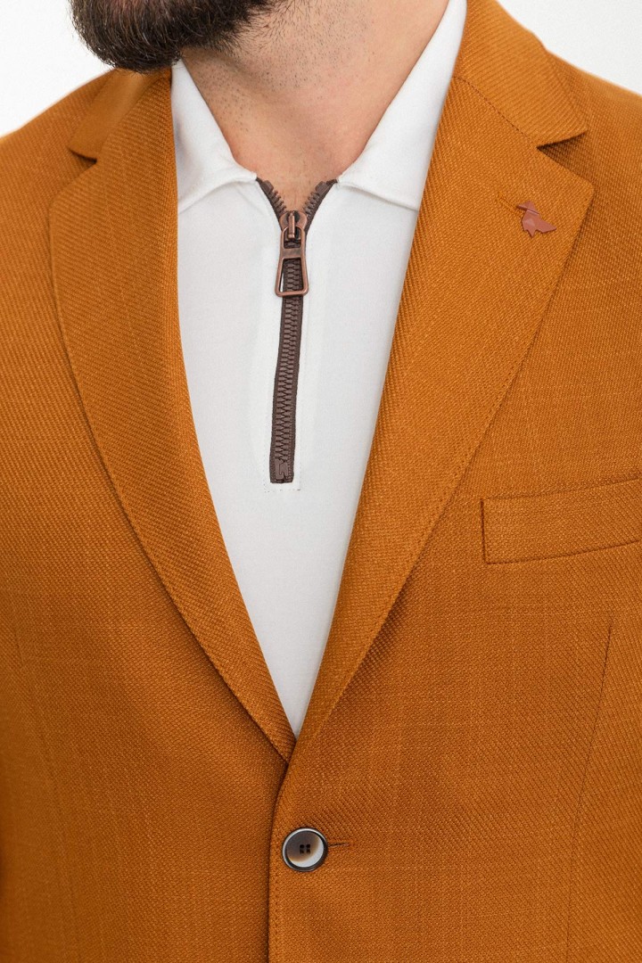 Tan Color Classic Cotton Men's Blazer