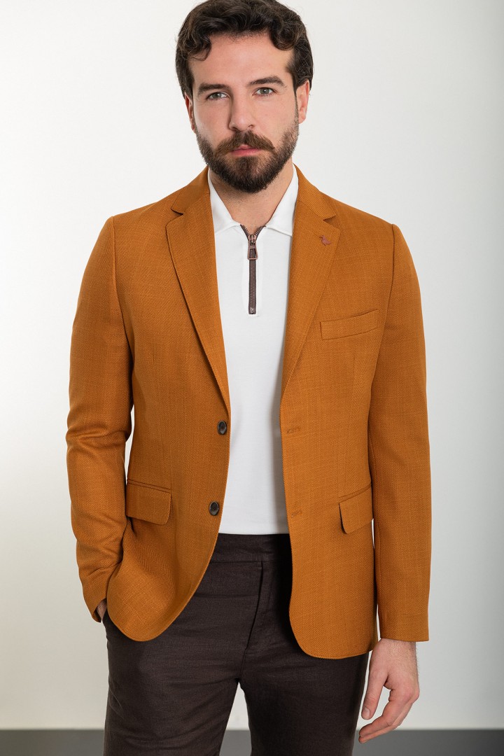 Tan Color Classic Cotton Men's Blazer