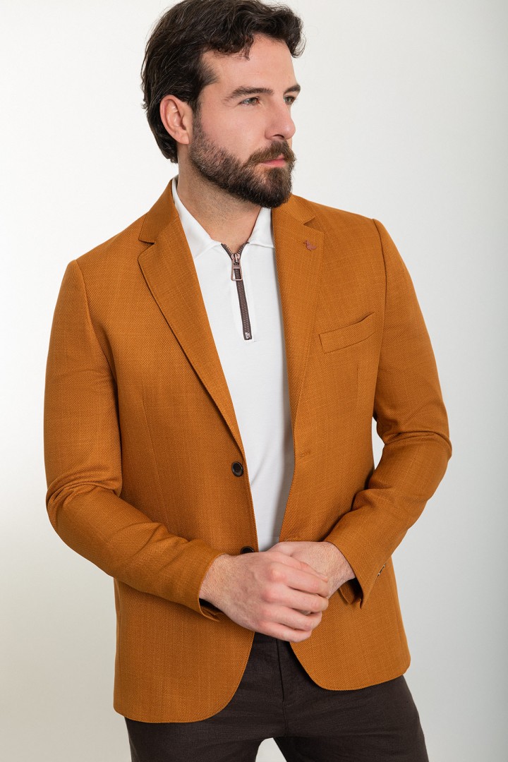 Tan Color Classic Cotton Men's Blazer