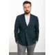 Emerald Color Double Breasted Design Casual Men's Cotton Blazer