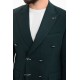Emerald Color Double Breasted Design Casual Men's Cotton Blazer