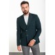 Emerald Color Double Breasted Design Casual Men's Cotton Blazer