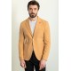 Camel Color Wool And Viscose Fabric With Hanging Pocket Detail Casual Men's Blazer