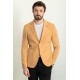 Camel Color Wool And Viscose Fabric With Hanging Pocket Detail Casual Men's Blazer