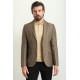 Brown Color Cotton And Linen Fabric With Gingham Design Casual Men's Blazer