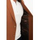 Tile Color Linen And Elastane Fabric With Mono Collar Detail Basic Men'S Blazer