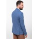 Indigo Color Viscose And Linen Fabric With Front Flap Pocket Detail Casual Men's Blazer