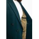 Emerald Color Double Breasted Design Casual Men's Wool Blazer