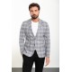 Grey Color Check Patterned Design Classic Men's Blazer