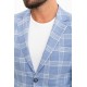 Blue Color Check Patterned Design Classic Men's Blazer