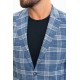 Light Blue Color Check Patterned Design Classic Men's Blazer