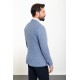 Blue Color Check Patterned Design Linen Fabric Classic Men's Blazer