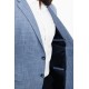 Blue Color Check Patterned Design Linen Fabric Classic Men's Blazer