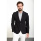 Black Color Flap Pocket Design Casual Men's Cotton Blazer