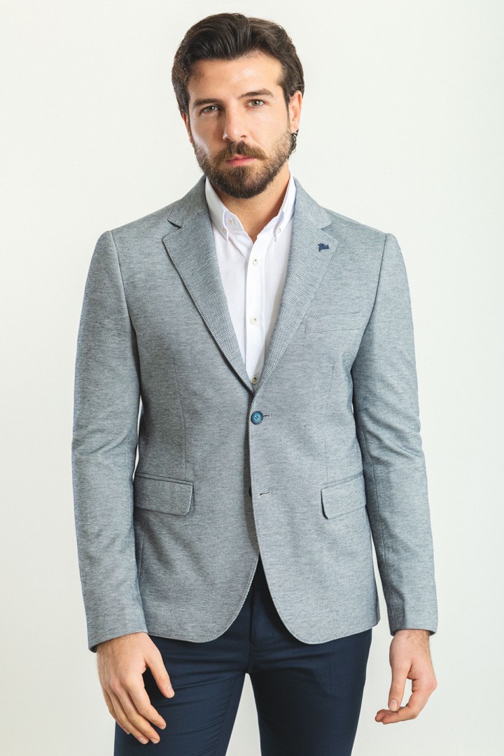 Dark Blue Casual Men's Blazer