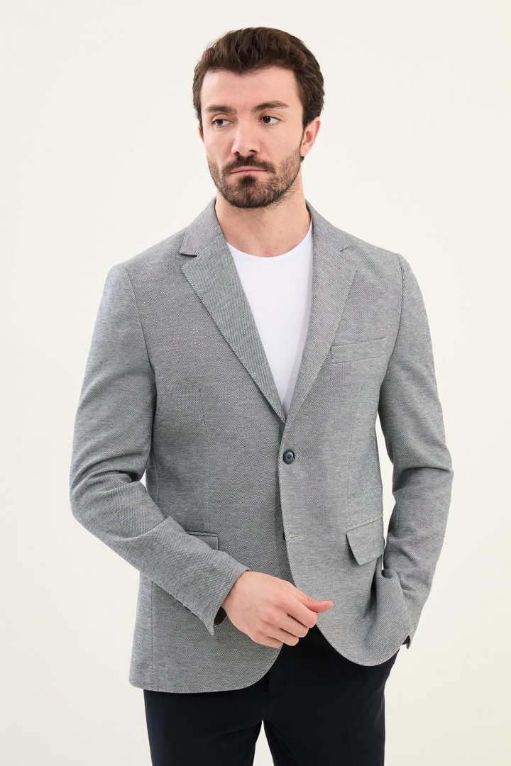 Dark Blue Casual Men's Blazer